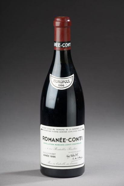 null 1 bouteille ROMANÉE-CONTI, 1996 (très légères traces sur l'étiquette et la contre-étiquette,...