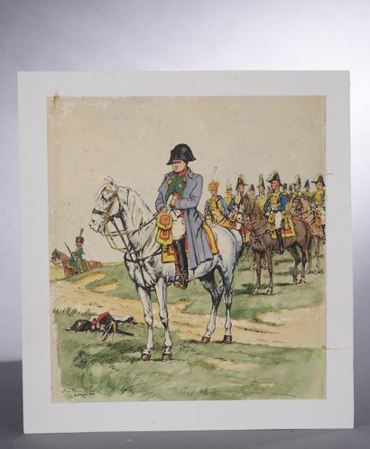 null Pierre Albert LEROUX (1890-1959)

Napoléon à cheval.

Encre de Chine et aquarelle...