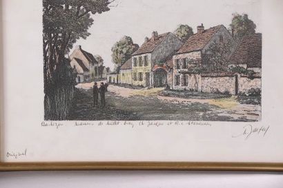 null René GOURDON (1855-?).

Paysage animé à la ferme.

Huile sur panneau signée...