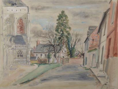 null André DIGNIMONT (1891-1965). 



"Arques-la-Bataille".



Watercolor and India...