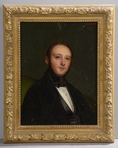 null Jean-Marie Nicolas BRALLE (1785-1863).

Portrait of a man in a black frock coat.

Oil...