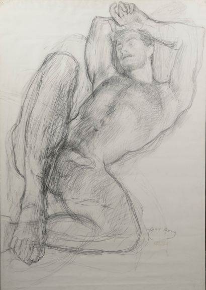 null Edouard Georges MACAVOY (1905-1991).

Naked man.

Graphite signed lower right...
