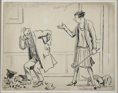 null Georges PAVIS (Paris, 1886 - Versailles, 1977).

Household scene.

Ink and graphite...