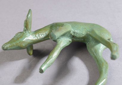 null After Joseph Alfred Van GENT (1877- ?).

Fawn.

Bronze with green patina signed...
