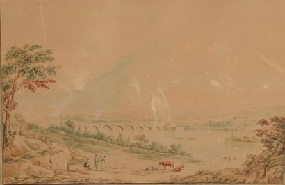 null Probably Italian school of the late 18th century.

Animated Italian landscape.

Watercolor...