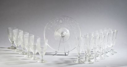null Parts of glassware and tableware including:



- LIMOGES.

Part of a porcelain...