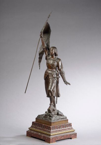 null Charles CHAMPIGNEULLES (1853-1905).

Joan of Arc with a standard.

Bronze with...