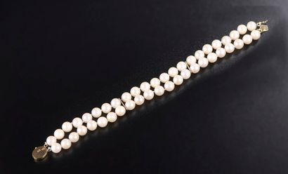 null Necklace with two rows of one hundred and thirty-eight cultured pearls, the...