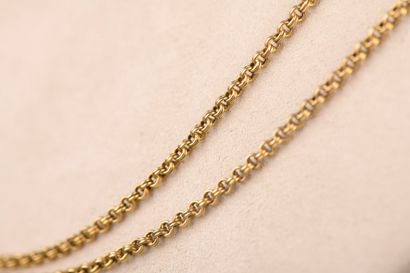 null Long necklace in 18k yellow gold with two rows of doubled jaseron mesh (clasp...