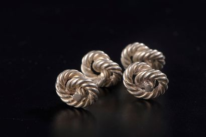 null HERMÈS.

Pair of silver cufflinks 925 thousandths with decoration of knots of...