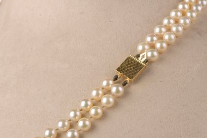 null Necklace with two rows of one hundred and thirty-eight cultured pearls, the...
