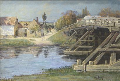 null Charles Hippolyte ANDRÉ (1854-1923). 

"Pont sur la Somme".

Huile sur toile...