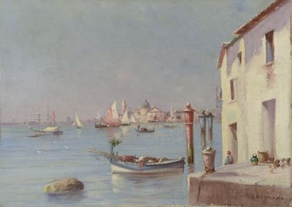 null Joseph Jacques REYMANN (1848-?).

Vue sur l'île de la Giudeccia à Venise.

Huile...