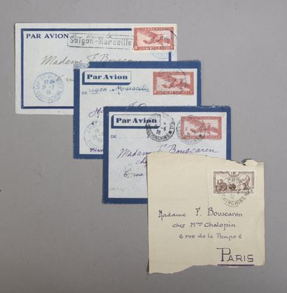null Ensemble de sept enveloppes timbrées de 1882 - 1893 avec timbres américains.

On...