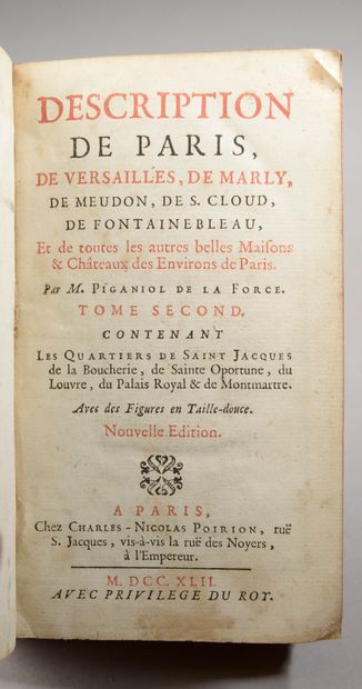 null *PIGANIOL DE LA FORCE, Description de Paris, Paris, 1742. 

7 volumes in-8 illustrés...