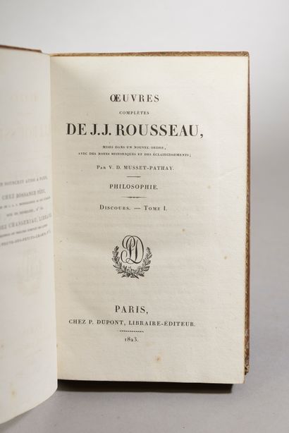 null ROUSSEAU (Jean-Jacques), Œuvres complètes, Paris, Dupont, 1823-26.

25 volumes...