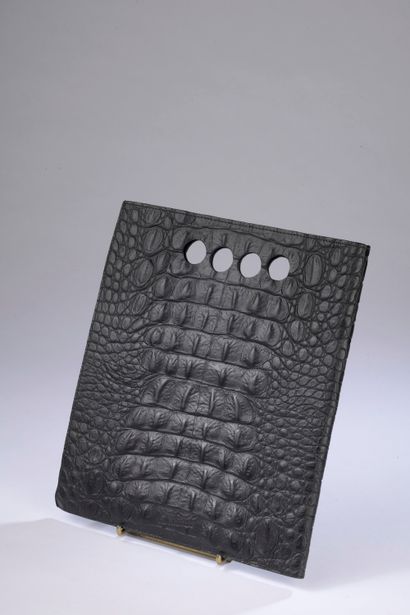 null JEAN-PAUL GAULTIER.

Handbag in embossed leather crocodile style, four-finger...