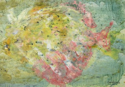 null Jean Claude CARDINAUX (1937-1986).

Poisson rouge sur fond vert.

Gouache signée...