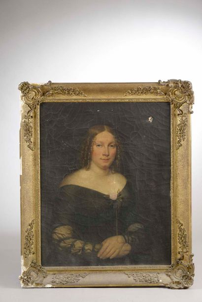 null Claude Noël THÉVENIN (1801-1849).

Portrait de Madame Techenez.

Huile sur toile...