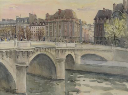 null Jean LEYSSENNE (1921-2009).

Le pont neuf.

Aquarelle signée en bas à gauche.

Haut....