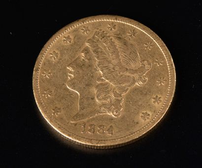 null One 20 dollars gold coin, "Liberty Head - Double Eagle", "CC" (Carson city),...