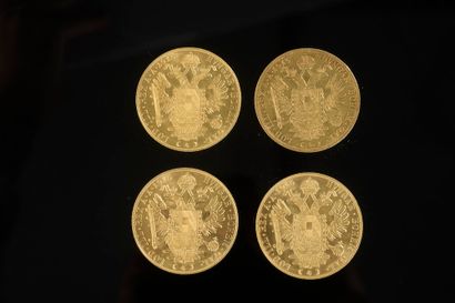 null Set of four gold coins of 4 ducats with the effigy of François Joseph I emperor...