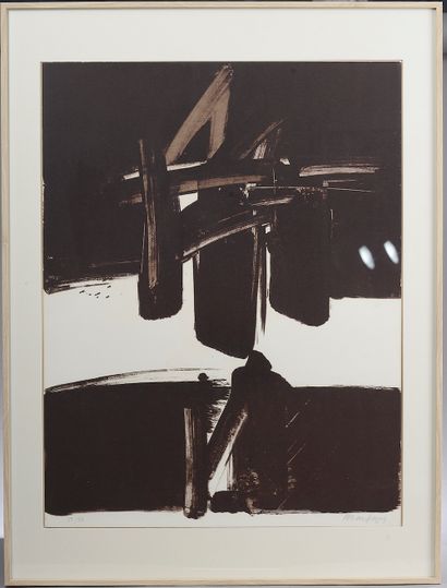 null 
André MARFAING (1925-1987).




Composition en noir.




Lithographie en noir...