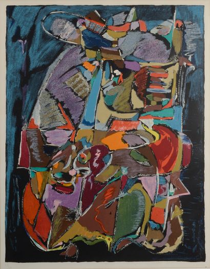 null 
André LANSKOY (1902-1976).




Composition.




Lithographie signée en bas...