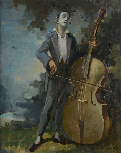  Jean d'ESPARBÈS (1899-1968). 
Pierrot contrebassiste....