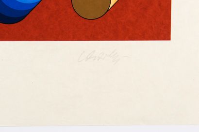 null 
Victor VASARELY (1908-1997).




Oslop.




Sérigraphie sur papier Japon signée...