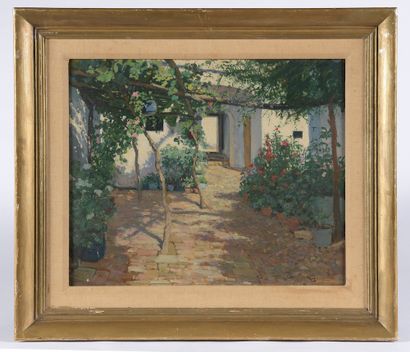 null 
Georges MASSON (1875-1948).




"Patio in Carmona".




Oil on panel with an...