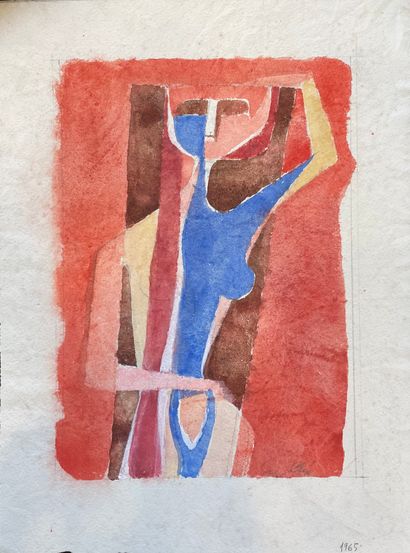 null 
Yves ALIX (1890-1969).




"Nude with raised arm". 




Watercolor on paper...
