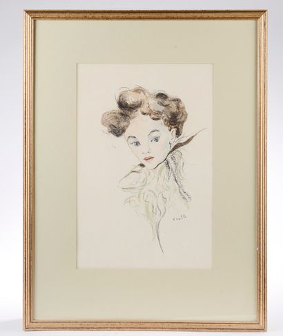 null 
Marcel VERTÈS (1895-1961).




Portrait of a young woman.




Watercolor on...