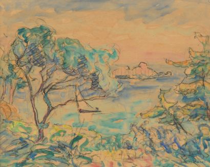  Alcide LE BEAU (1873-1943). 
Landscape of...