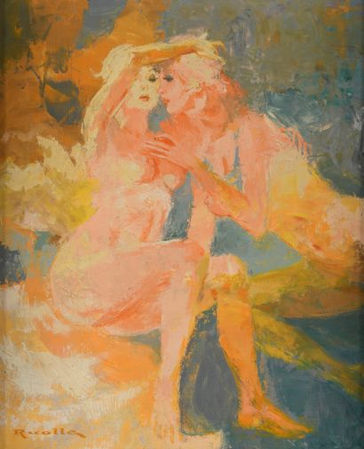 null 
Lucien RUOLLE (1925-1991).




"The two friends".




Oil on canvas signed...