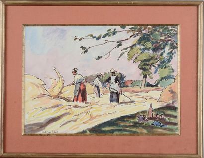 null 
Ludovic RODO PISSARRO (1878-1952).




Harvesters in Blarimon.




Watercolour...