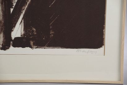 null 
André MARFAING (1925-1987).




Composition en noir.




Lithographie en noir...