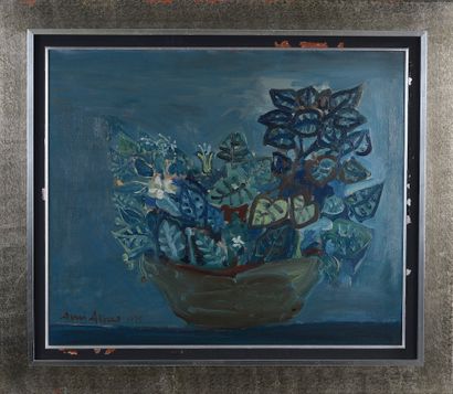 null 
Arbas AVNI (1919-2003).




Vase of blue flowers.




Oil on canvas signed...