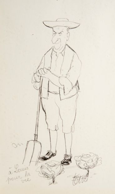 null 
Roger TESTU dit TETSU (1913-2008).




Caricature de Louis de Funès en jardinier.




Encre...
