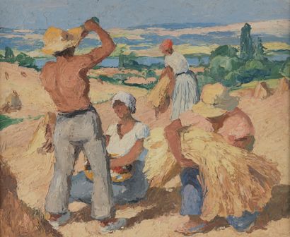 Gaston BALANDE (1880-1971). 
The harvest....