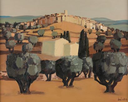 null 
André BRICKA (1922-1999).




"Provencal village".




Oil on canvas signed...