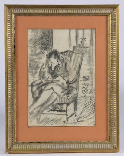 null 
Willy EISENSCHITZ (1889-1974).




Woman reading in her armchair.




Charcoal...