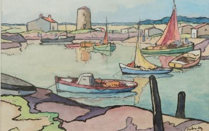  Gaston BALANDE (1880-1971). 
Breton port....