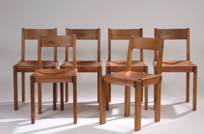 null 
Pierre CHAPO (1927-1987), published by SELTZ.




Suite of six chairs model...