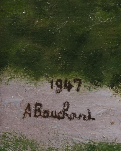 null 
André BAUCHANT (1873-1958).


"Le rendez-vous".




Huile sur toile signée,...