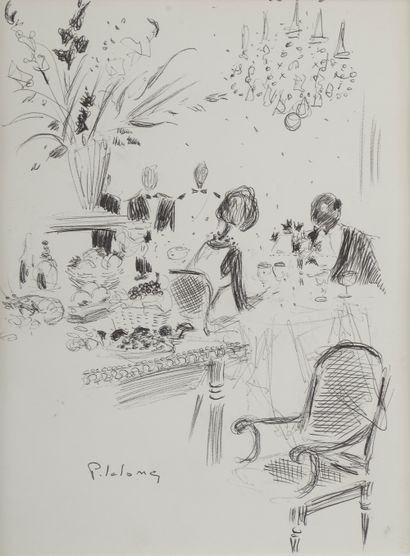 null 
Pierre Emile Gabriel LELONG (1908-1984).




Groom, woman at the table, couple...