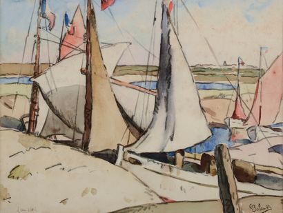  Gaston BALANDE (1880-1971). 
Sailboats in...