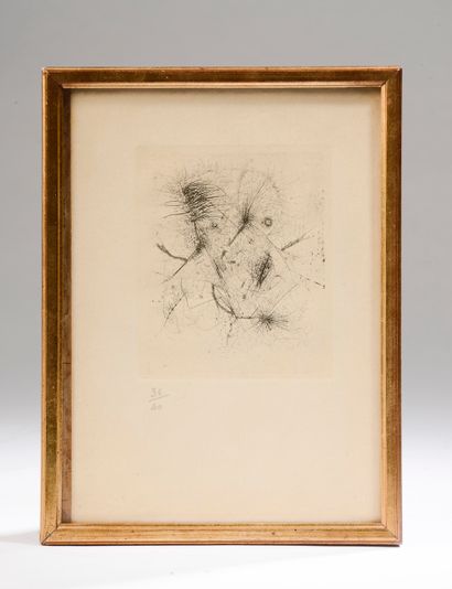 null 
Otto WOLS (1913-1951).




Abstract composition.




Drypoint on Rives paper,...