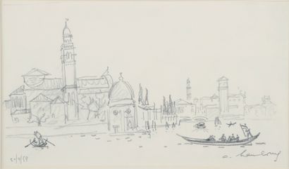 null 
André HAMBOURG (1909-1999). 




The church of San Michele in Venice.




Pencil...