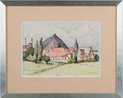 null 
Gaston BALANDE (1880-1971).




The village near the coal mine.




Watercolor...